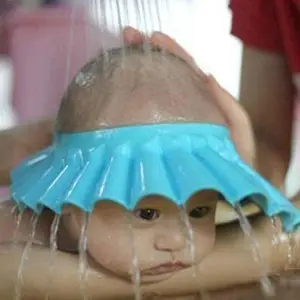 2021 조절 샤워 캡 보호 샴푸 아기 건강 목욕 방수 모자 아이 씻어 머리 방패 모자