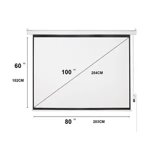 Màn Hình Máy Chiếu Kéo Điện 100 Inch Giá Rẻ Cho Rạp Hát Tại Nhà