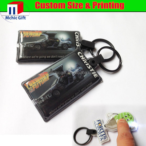 Hình dạng tùy chỉnh nhựa Keychain ánh sáng PVC Đèn pin vòng chìa khóa dễ thương mèo Vinyl không thấm nước ánh sáng lên Keychain - Product Image 3