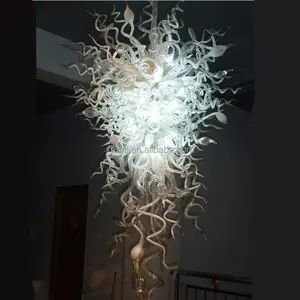 Handmade home decor mix transparent and white colored murano glass lamp