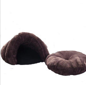 2021 Hot Sale Semi Enclosed Fluffy Coral Fleece Winter Warm <strong>Soft</strong> Plush Cute Cat <strong>Dog</strong> House Pet <strong>Bed</strong> Wholesale - Product Image 4