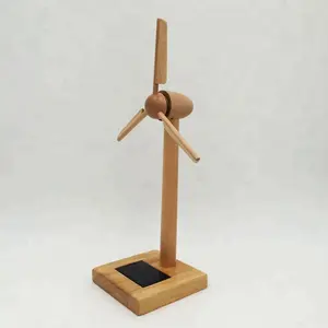 Molino de viento de madera solar, personalizado y novedoso, para juguetes y jardín