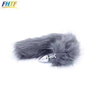 Queue de renard longue, petit <span class=keywords><strong>plug</strong></span> <span class=keywords><strong>anal</strong></span> en métal, perles de stimulation anale, accessoires de jeu de rôle, fétiche, jouets sexuels pour animaux de compagnie - Product Image 3
