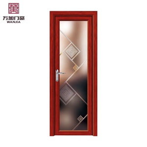 Portes intérieures en verre dépoli en aluminium de conception moderne WANJIA, portes en verre à battants personnalisées, <span class=keywords><strong>porte</strong></span> à battants en aluminium - Product Image 5