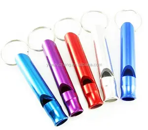 Wholesale Outdoor Safety Survival Emergency Whistle Key Chain Aluminum Alloy Metal for hiking Camping
