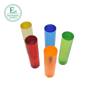 easy processing small diameter clear acrylic rod bunnings OEM dyed color swirl /acrylic poles