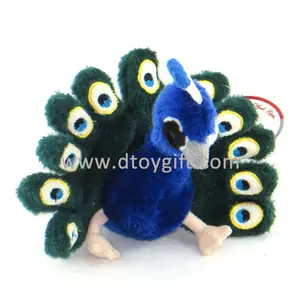 20厘米蓝色和绿色毛绒玩具孔雀