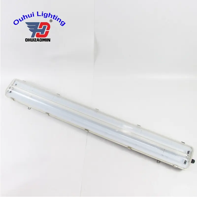 2x20w 1.2m t8 double tube light fitting explosion proof light plastic fluorescent lamp