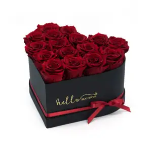 Karton özel kalp şeklinde çiçek kutusu, çiçekçi şapka kutusu, hediye kutusu/gül ambalaj