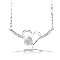 Heart Shaped Cubic Zirconia Necklace for Women
