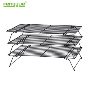 Rejilla de alambre de refrigeración para pan y tarta, plegable, de 3 niveles, con recubrimiento antiadherente, nueva tendencia - Product Image 2