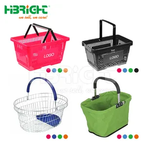 Wholesale Flexible Handheld Orange Pink Small Cute Plastic Supermarket Shopping Basket For Shops