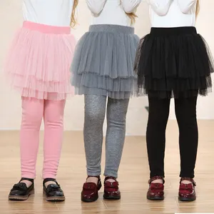 High Quality Cotton Children Legging with Skirt Kids Girls Leggings Trousers Pantskirt