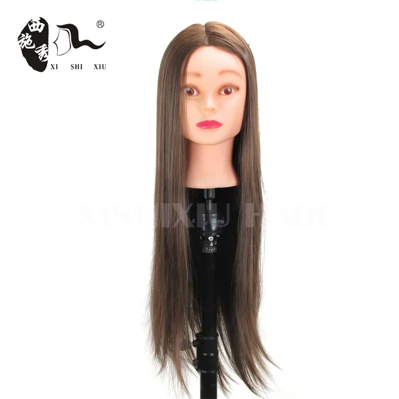 A buon mercato di parrucchiere 100% sintetico dei capelli formazione Femminile testa di bambola