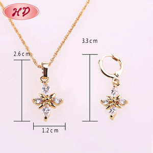 클래식 <span class=keywords><strong>18K</strong></span> 골드 도금 사우디 아라비아 세련된 보석 세트 - Product Image 2