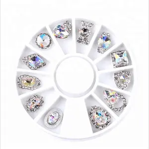 Platte Achterkant Boog Gemengde Ontwerp Ab Crystal Nail Art Strass Sieraden