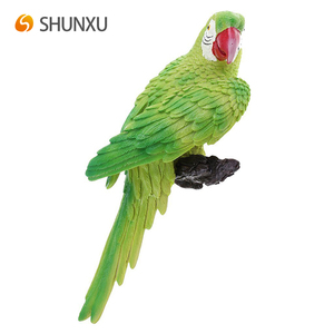 Sống Động Tinh Xảo Chi Tiết Nhựa Động Vật Điêu Khắc Vườn Thú Hiện Đại Trang Trí Trang Trí Vẹt Hình Tượng Tượng Xanh - Product Image 2