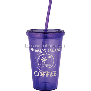 16 oz. Doppia Parete di Scintillio Bicchiere con Paglia - Product Image 6