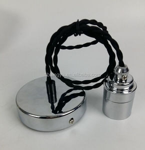 Điện phụ kiện vít Phong Cách Trần ánh sáng chủ với dệt dây và đèn gốm ổ cắm vật liệu đồng 250V - Product Image 1