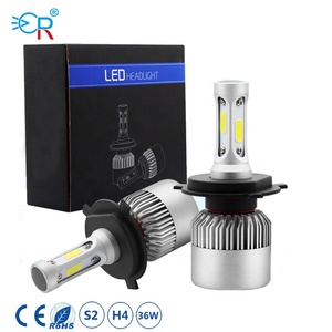 Phares LED MACAR de haute qualité 36W S2 pour voitures, 4000LM, <span class=keywords><strong>ampoule</strong></span> H4 4 faces, puce COB <span class=keywords><strong>12V</strong></span>, faisceau <span class=keywords><strong>spot</strong></span> en aluminium aviation, garantie 18 mois - Product Image 1