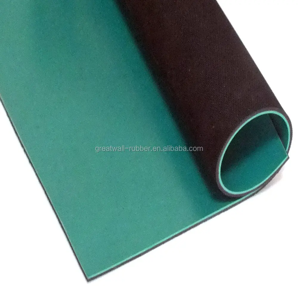 ESD Material NBR Composto Cor (Verde/Preto) folha de borracha anti-estática resiste 1x10(5-8)