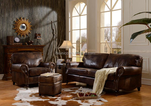<span class=keywords><strong>Set</strong></span> di Divani in Pelle Italiana Vintage Marrone con Lavorazione Tufted/Arredamento per Soggiorno (MOQ=1 <span class=keywords><strong>SET</strong></span>) - Product Image 3