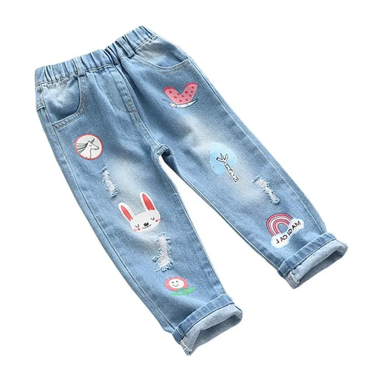 Nhà Phân Phối Yêu Cầu Sản Phẩm Sáng Tạo Thời Trang Trẻ Em Cô Gái Quần Denim Jeans Từ Các Nhà Cung Cấp Quần Áo Hàn Quốc