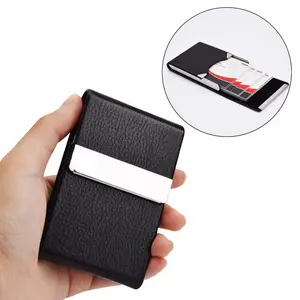 Cổ Điển Tùy Chỉnh Logo Pu Leather Business Pu Slim Chất Lượng Tốt Chủ Thẻ Phổ Biến Ví Tiền