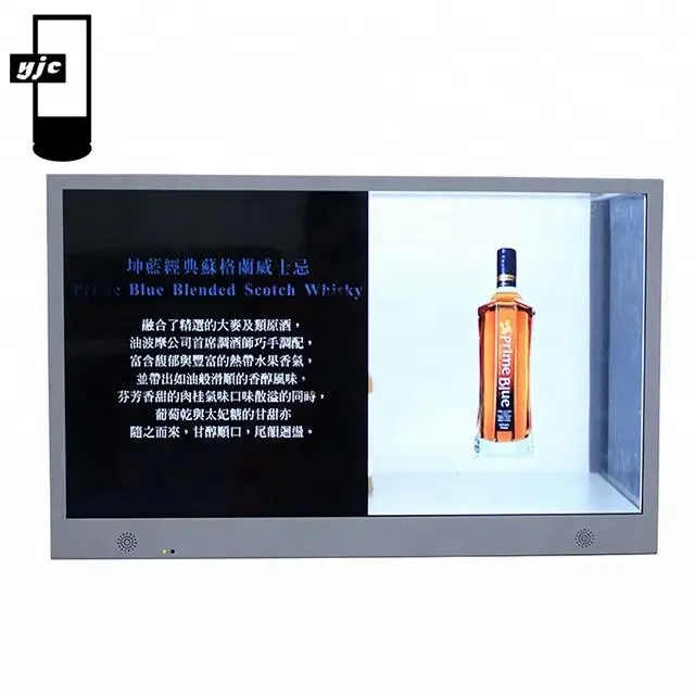 Новый дизайн 32 дюймов ЖК-дисплей прозрачный рекламный дисплей коробка прозрачностью для ЖК-дисплеев мультимедийный сенсорный экран сети автономной