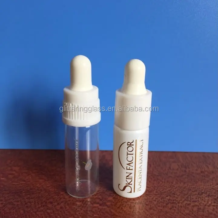 3ml,5ml,6ml,8ml,10ml white color glass vial with plastic dropper