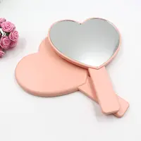 Пластиковое одностороннее ручное зеркало в форме сердца, индивидуальный Пользовательский логотип, УФ-печать, косметическое ручное зеркало для макияжа для девочек