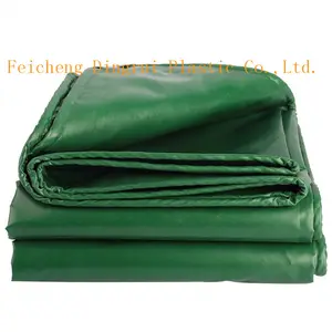 Green PVC Tarp Cover - Thick Waterproof, UV Resistant, Rot, Rip and Tear Proof Tarpaulin with Grommets and Reinforced Edges