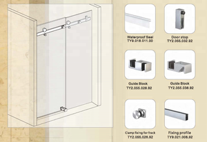 <span class=keywords><strong>Porte</strong></span> de <span class=keywords><strong>douche</strong></span> coulissante de haute qualité avec quincaillerie - Product Image 6