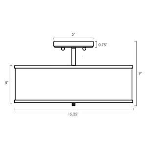 15" Modern <strong>Ceiling</strong> <strong>Light</strong> Semi Flush Mount WITH <strong>White</strong> Drum <strong>Shade</strong> - Product Image 4