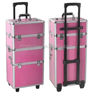 Rolling Aluminium Beauty Trolley Bag Vanity Case Make Up Cosmetic Organiser Box