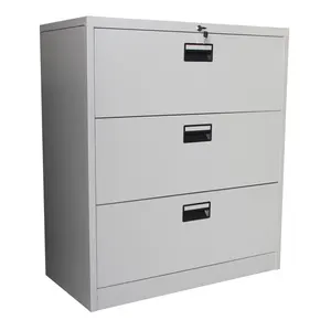 Heavy duty foolscap steel storage 3 drawer vertical filing cabinet