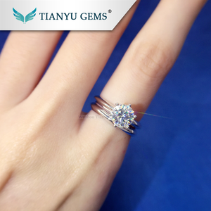 per sempre un 1.25ct moissanite del diamante 14 k/18 K anello di nozze di diamante/anello di fidanzamento - Product Image 5