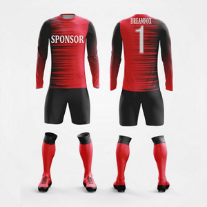 Seragam Tim Sepak Bola Grosir Custom OEM Jersey Sepak Bola Polos Set Jersey Sepak Bola Lengan Panjang Custom - Product Image 3