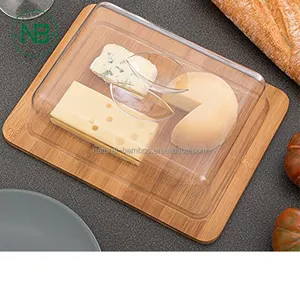 Cheese Cover Bamboo Chopping Board With Acrylic Dome