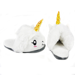 Pantofole da Casa per Adulti a Forma di Capra con Corna Dorate, Colori Bianco, <span class=keywords><strong>Viola</strong></span> e Rosa - Product Image 2