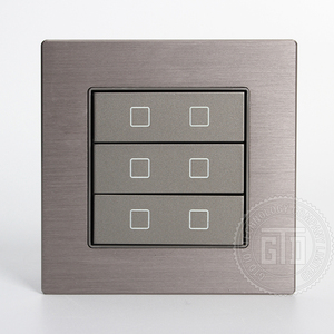Smart Hotel Gray Aluminum Brushed CNC Reset Push Button 12-24V DC 6 Gang Dry Contact Technology Smart Wall Switch - Product Image 3