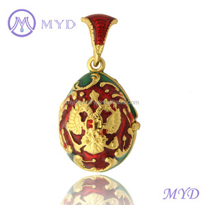 Colgante de Metal con diseño personalizado para el día de Pascua, joyería de moda, Color esmaltado, Escudo de brazos ruso, <span class=keywords><strong>collar</strong></span> con medallón - Product Image 1