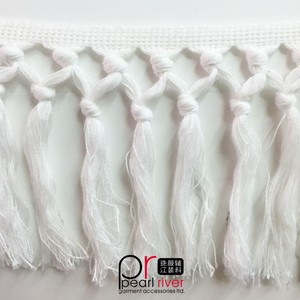 Hot Design White <span class=keywords><strong>Gimp</strong></span> Trenza Recorte Borla Flecos para cortina, almohada, pantalla - Product Image 3