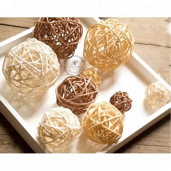 rattan reed diffuser natural decorative balls