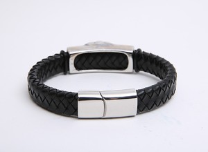 Moda de acero inoxidable de cuero genuino de la cabeza <span class=keywords><strong>del</strong></span> león hombres pulsera de cuero trenzado brazalete - Product Image 2