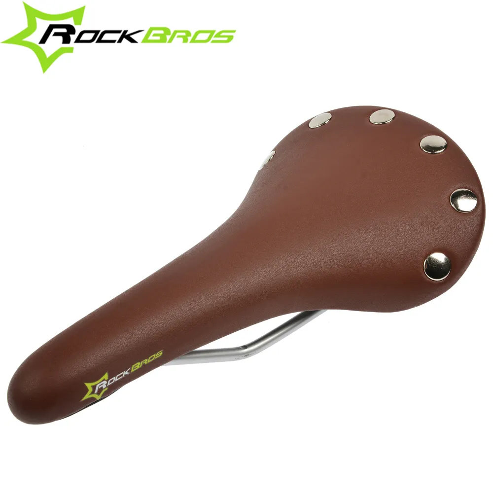 2017 New RockBros Cuoio del PVC Mens di Sport di Strada Della bicicletta della Bici In Acciaio Ferroviarie Sella Della Bicicletta MTB Mountain Bike Sedile, 3 colori