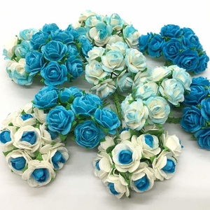 100 Tờ Giấy Dâu Nhân Tạo Màu Xanh Dương Hỗn Hợp 10 Mm Sổ Lưu Niệm Đám Cưới Hoa Hồng Nhỏ Thủ Công Tự Làm - Product Image 1