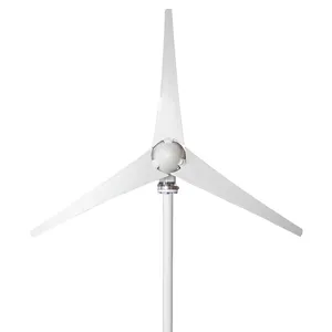 Turbina aerogeneradora de 3 cuchillas de Nano-fibra de vidrio, diámetro de rueda de 1,4 m, 400W, CA de 12V o 24V, solo 2 m/s, velocidad del viento de arranque pequeño