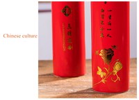 Bouteille en céramique rouge de 500 ml pour vin/liqueur, idéale pour les banquets de mariage et les altères, avec décalcomanie artisanale