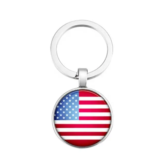 ของที่ระลึกโลหะของขวัญชาติฟุตบอลคลับอเมริกันธงสหรัฐพวงกุญแจสำหรับอุปกรณ์เสริมในรถยนต์